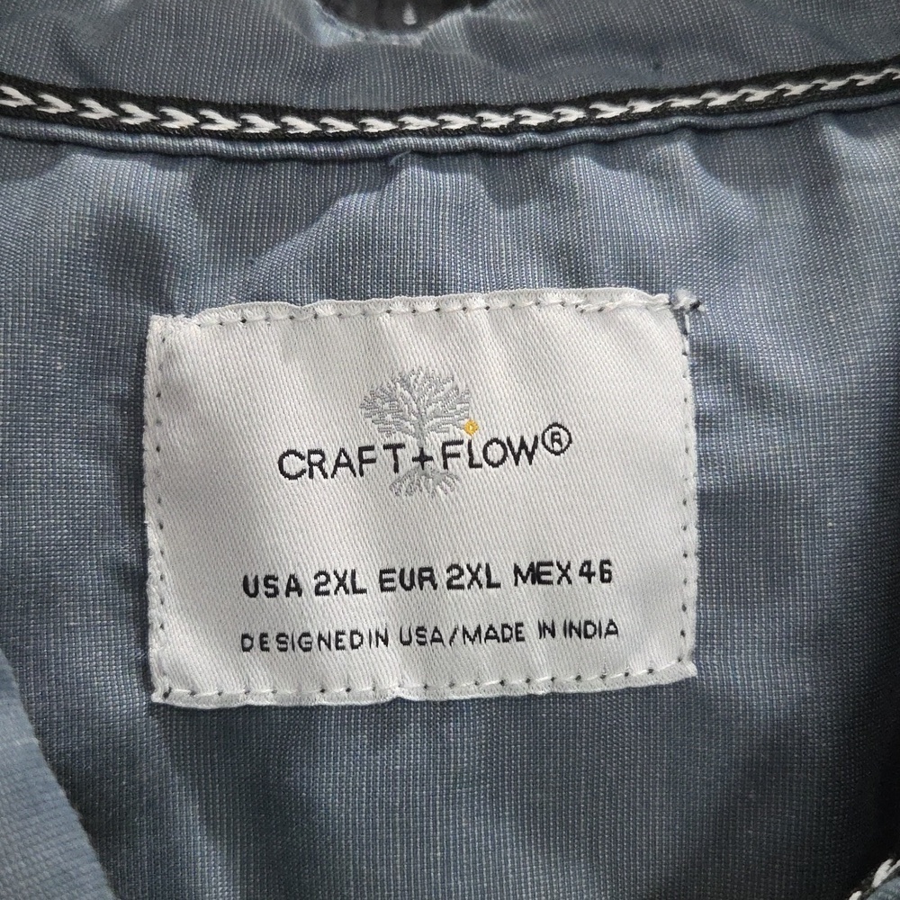 Craft+Flow Mens Black Button Down Shirt, SIZE 2XL - Picture 3 of 6